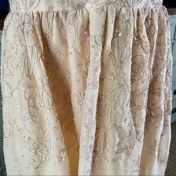 Anthropologie Forever That Girl Sequined Strapless Tiered Midi Dress NWT L